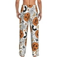 thumbnail image 3 of Halloween Pumpkin Bat Men'S Pajama Pants Soft Sleep Lounge Pants Pjs Bottoms With Pockets 3x-Large, 3 of 6