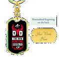 thumbnail image 3 of The Bow The Legend Stainless Steel or 18k Gold Premium Swivel Dog Tag Keychain, 3 of 8
