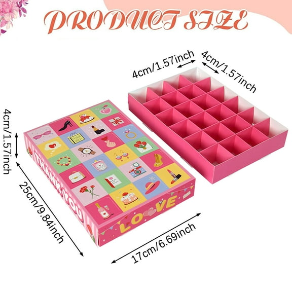 10 Pcs Advent Calendar Gift Boxes With 24 Compartments DIY Surprise Paper Boxes For Candy Jewelry Cartoon Thank You Candy Wrapping Box For Birthday Wedding Graduation Holiday Party Favor Supplie