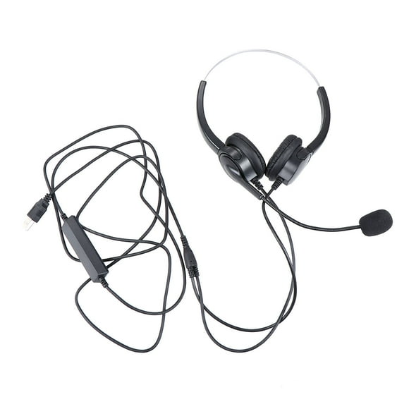 MasteelfCA Head-mounted Microphone Wired Microphone Dual Ear Portable Voice Amplifier Speaker Mic for Men Women - USB (Black)