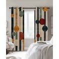 thumbnail image 2 of Blackout Curtains for Bedroom, Abstract Boho Room Darkening Window Drapes for Living Room, Vintage Multicolored Geometric Stripes Thermal Insulated Grommet Curtains, 27.5x39 inch, 2 Panels, 2 of 9