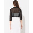thumbnail image 3 of Ruffle Shrug Allegra K para mujer Negro S, 3 of 6