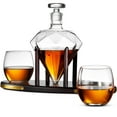 thumbnail image 5 of Godinger Whiskey Decanter and Whiskey Glasses Set, Diamond Liquor Decanter and Cocktail Whiskey Glasses Gift Set - for Liquor, Scotch, Bourbon, Vodka - 850ml, 5 of 7