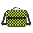 thumbnail image 2 of Yellow and Black Checkered Pattern Insulated Lunch Bag with Shoulder Strap and Bottle Holder,Bento School Lunch Bag Box,11x9.5x3.5 Inches, 2 of 3