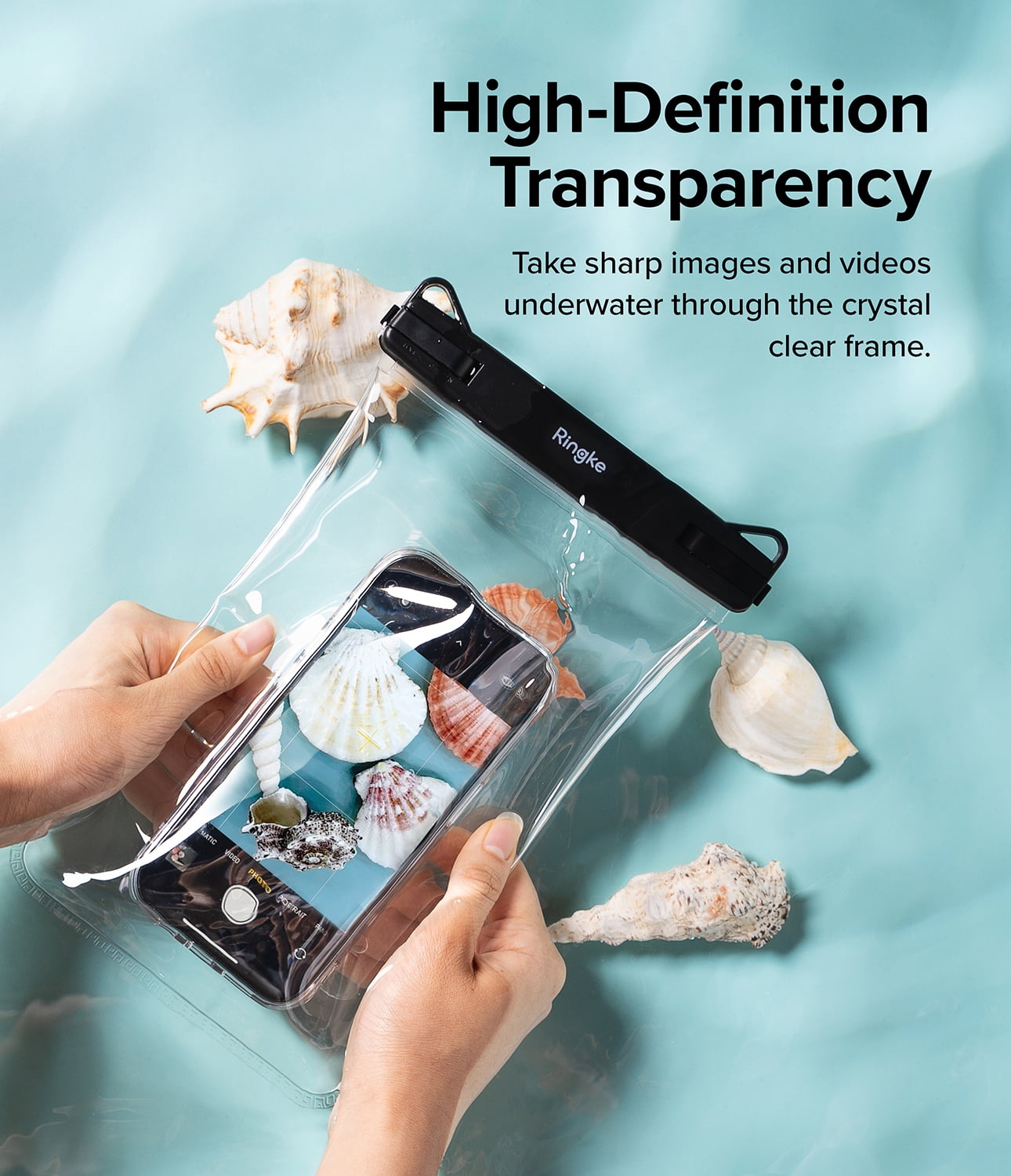 Ringke Waterproof Phone Pouch Frameless [One Touch Lock] Waterproof Phone Case Compatible with iPhone 14 13 12 11 Pro Max Mini, Dry Bag Designed for Samsung Galaxy S23 Ultra Plus Pixel 7 pro - Black