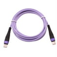 thumbnail image 5 of Type-C to USB-C Purple 10ft PD Cable for Motorola Moto G Pure/Power (2022)/5G Phones- Fast Charger Cord Extra Long Power Wire V4K, 5 of 7