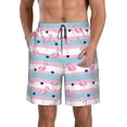 thumbnail image 2 of Uemuo Flamingo1 Pattern Men's Swim Trunks Hawaiian Beach Bathing Suit Swimsuits Beach Quick-Dry Shorts with Pockets-XX-Large, 2 of 9