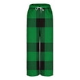 thumbnail image 5 of Bovxnpu Women Pajama Pants, Plus Size Pajama Pants Sleep Pants Lounge Pants Print Checkered Elastic Waist Loose with Pockets Drawstring Trousers Loungewear Sleepwear, 5 of 6
