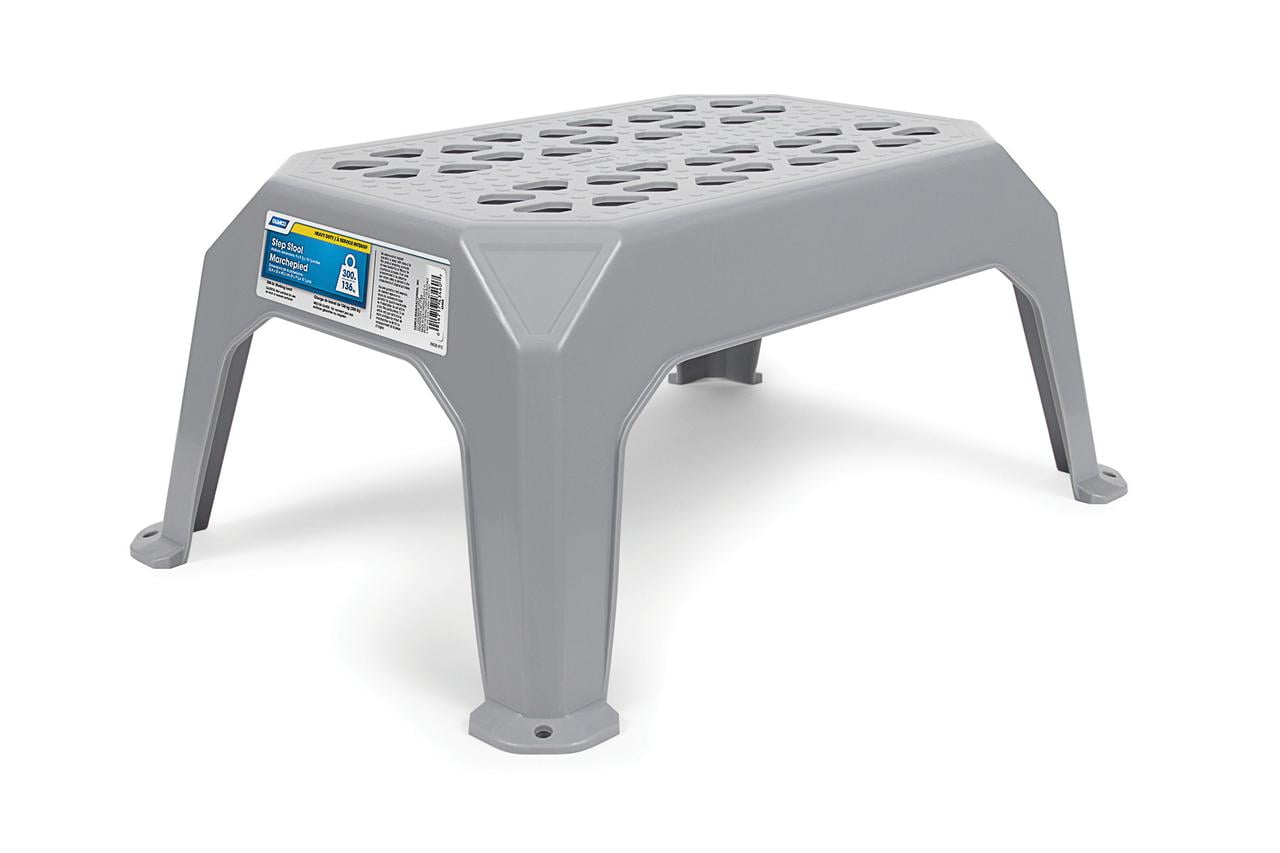 Camco Step Stool | Supports Weights up to 300lbs. | UV-Stabilized Impact Resistant Resin, Gray (43460)