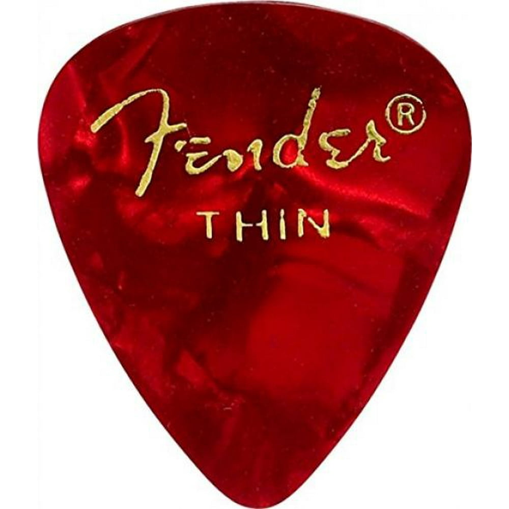 Fender 351 Premium Guitar Picks Thin Red Moto 12Pack