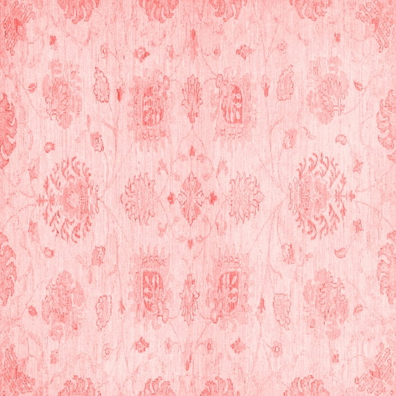 Ahgly Company Indoor Square Abstract Red Modern Area Rugs, 4' Square