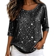 thumbnail image 2 of Bixock Women's Maternity Tops 3/4 Sleeve Pregnant Tops Crew Neck Maternity Blouse Soft Breathable Maternity Shirts Comfortable Maternity Clothings, 2 of 5