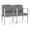 Asteroid Gray, variant on Amherst Steel Reception Waiting 2 Seat Tandem Seating / Silver Steel / Blue