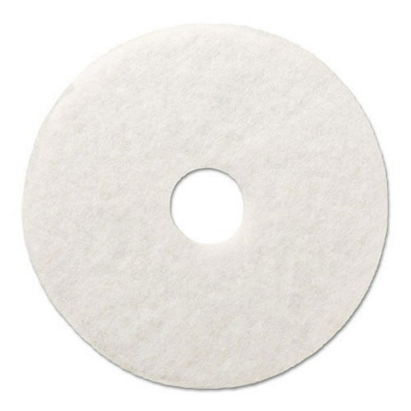 Polishing Floor Pads, 16" Diameter, White, 5/carton | Bundle of 2 Cartons