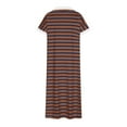 thumbnail image 5 of ShomPort Striped Straight Dress for Tall Women Casual V-Neck Collared Short Sleeve T-Shirt Dress Split Maxi Dresses, 5 of 6