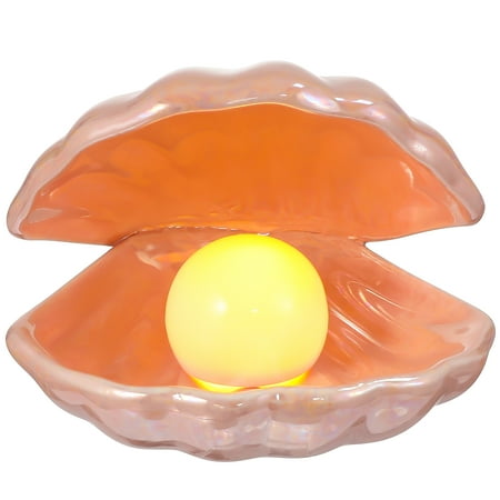 

HOMEMAXS Pearl Night Lamp European Style Decorative Desktop Shell Lamp for Bedside Bedroom Living Room