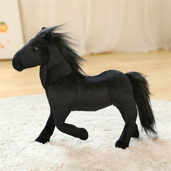 HOARBOEG Horse Stuffed Animal Cute Pony Plush Pretend Play Horse Toys for Girls and Horse Lovers 12.6 inches Black