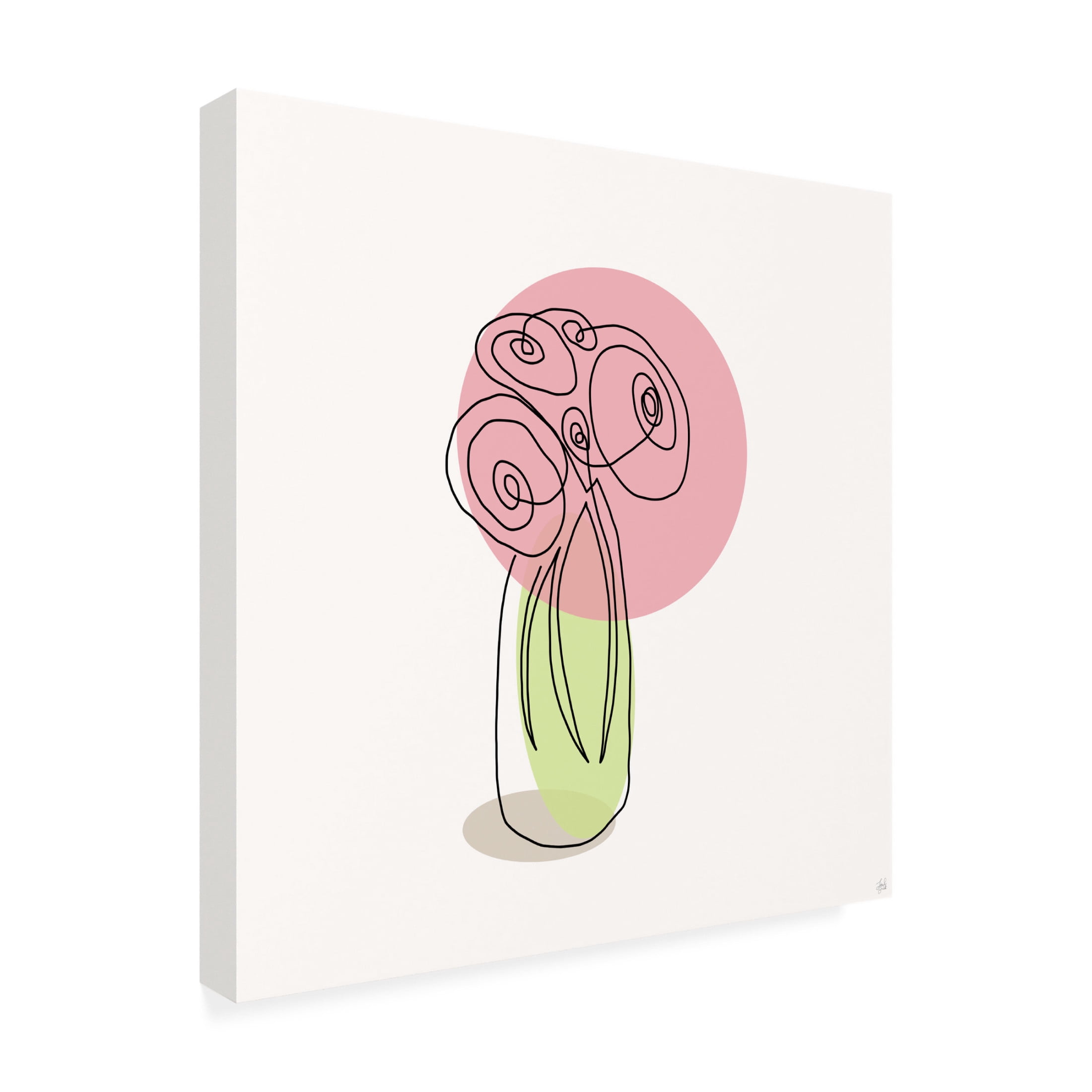 Canvas Wall Art - Line and Brush 'Line Modern 1' Wall Art for Living Room, Bedroom, or Office Décor by Trademark Fine Art - 14 x 14 Inches