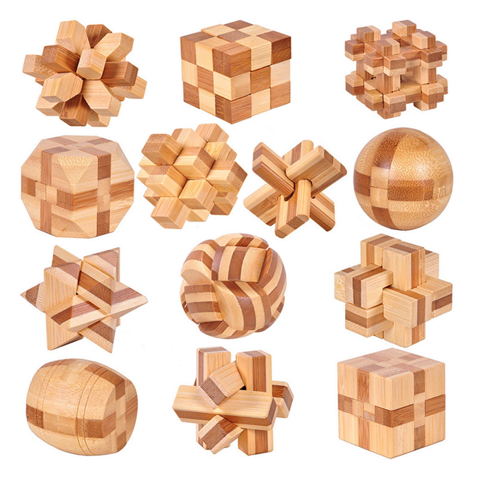 IQ-Test Knobelspiel Holz Geduldspiel Kong Ming Lock 3D Puzzle Box-Spielzeug 