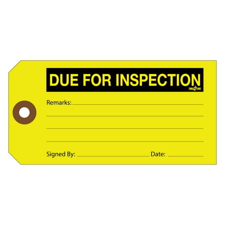Due for Inspection Production Inventory Tags (100 tags per pack)