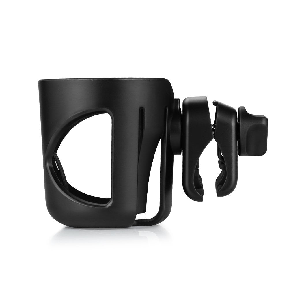 Universal Cup Holder, Stroller Cup Holder, 360° Rotatable Large Caliber Designed Bottle Holder for Stroller, Bike, Wheelchair, Walker, Scooter, Black