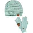 thumbnail image 1 of Unisex Soft Stretch Cable Knit Beanie and Anti-Slip Touchscreen Gloves 2 Pc Set 2 Pc Set, 1 of 3