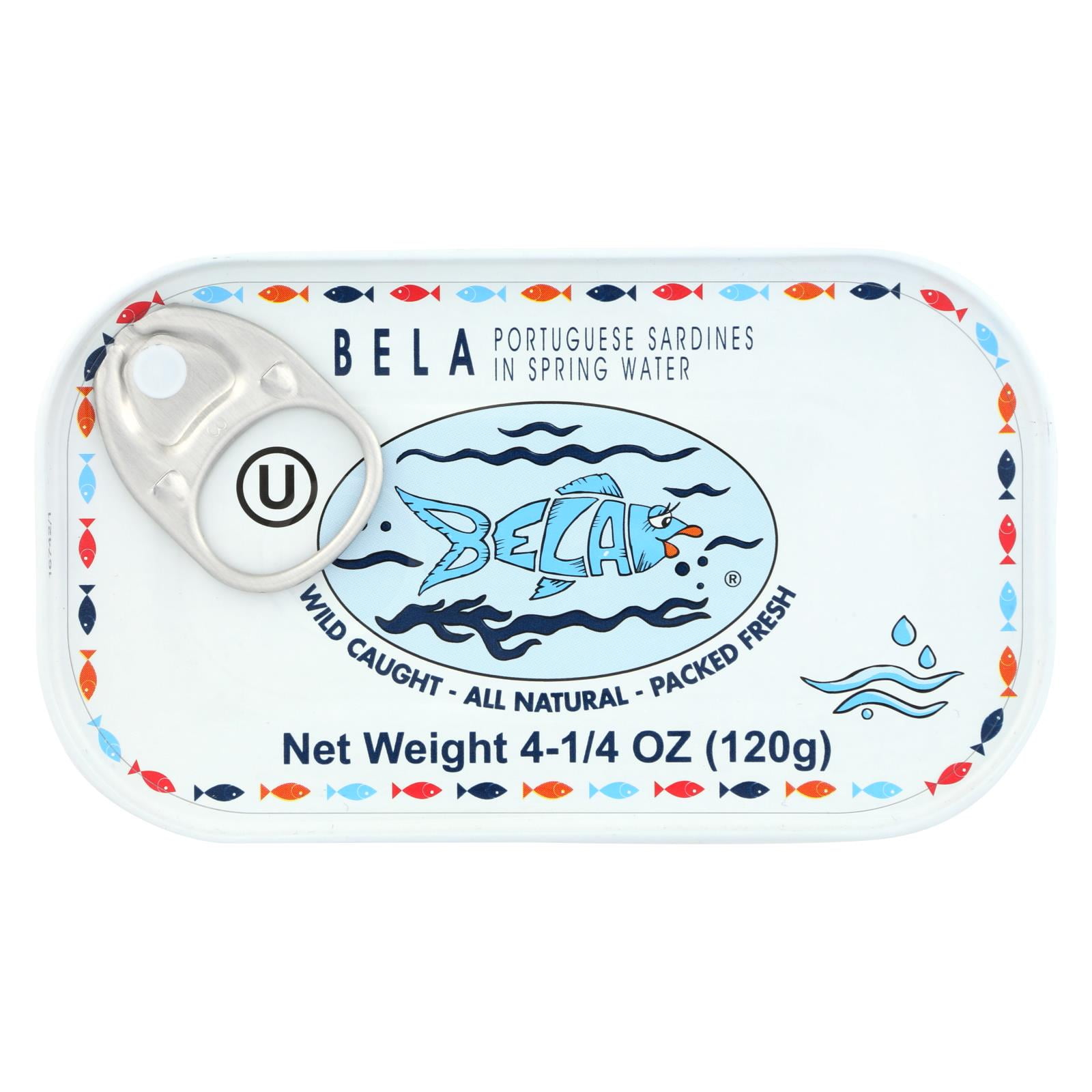 Bela Olhao Sardines Spring Water Case of 12 4.25 oz.