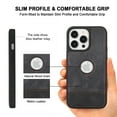 thumbnail image 3 of Allytech Slim Back Cover for Apple iPhone 14 Pro, Vintage PU Leather Anti-Sctratch Bumper Shockproof Protective Phone Case for iPhone 14 Pro - Black, 3 of 7