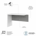 thumbnail image 3 of Pemberly Row 42W Desk Return/Bridge in Pure White and Gray - Engineered Wood, 3 of 6