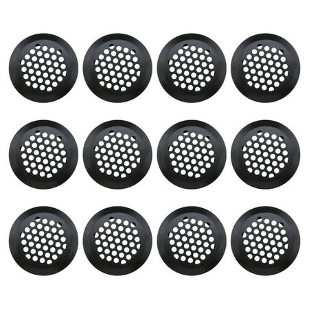 

12x Round Ventilation Grilles 35mm Air Vent Louver Hole Soffit Mesh Vents
