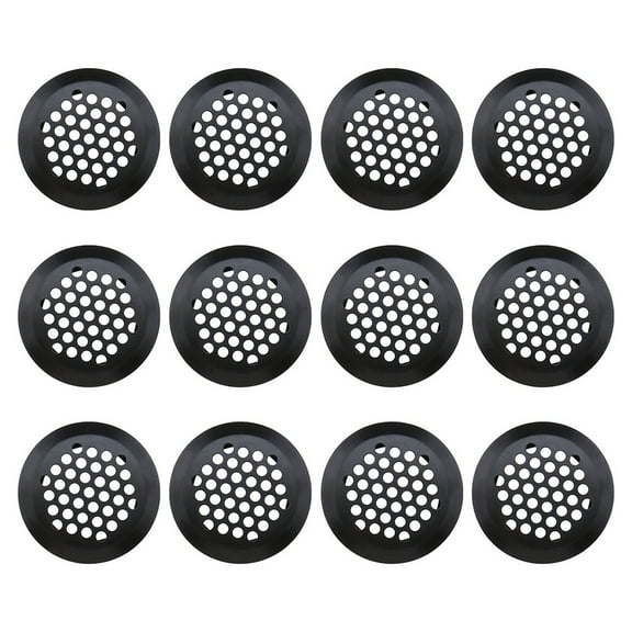 12 Pcs Round Ventilation Grilles 35mm Air Vent Louver Hole Soffit Mesh Vents
