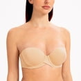 thumbnail image 4 of MELENECA Women's Stay Put Padded Cup with Lift Underwire Push Up Strapless Bras Sunkiss 40E, 4 of 4