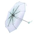 thumbnail image 3 of 1 x Fashion Transparent Folding Umbrella Princess Cherry Blossom Pattern Light Green, 3 of 4