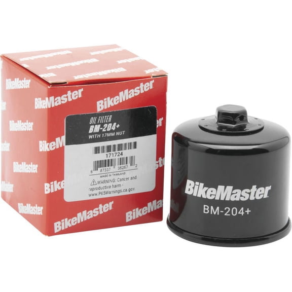 BikeMaster Oil Filters Black BM-204 W/ NUT