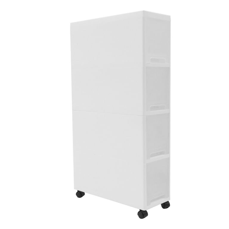 Shozafia Narrow Slim Rolling Storage Cart and Organizer, 7.1 Inches Kitchen Storage Cabinet Beside Fridge Small Plastic Rolling