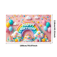 thumbnail image 4 of Rainbow Design Banner Decorative Balloons Party Backdrop for Kids Birthday Indoor Celebration Photo Shoot, 4 of 9