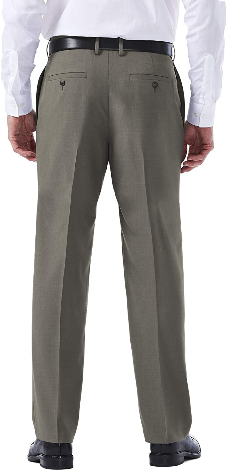 Haggar Mens eCLo Stria Expandable-Waist Plain-Front Dress Pant - Walmart.com