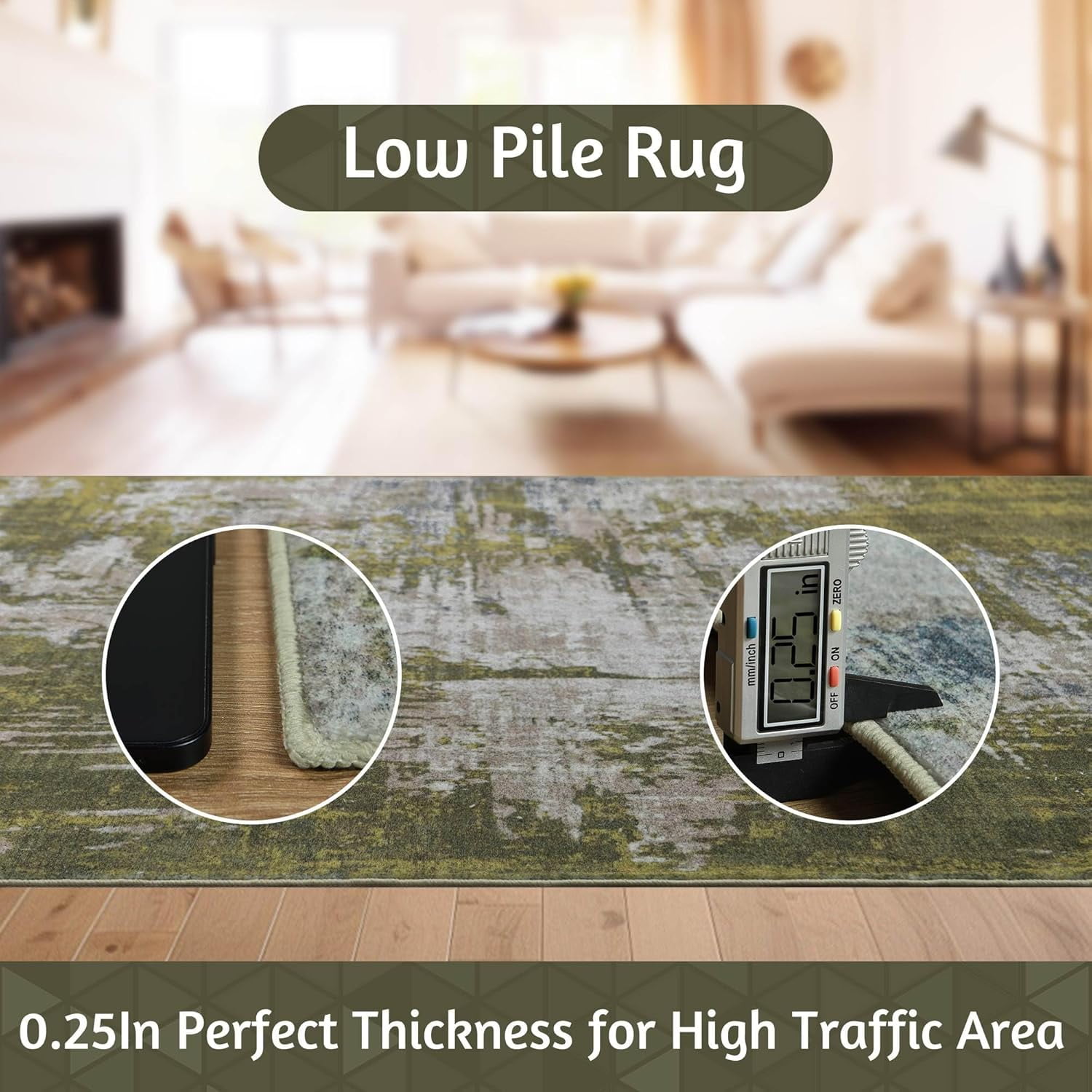 Lochas Fluffy Area Rug Modern Abstract Rugs Soft Carpet for Living Room Bedroom Home Decor,6'x9',Green