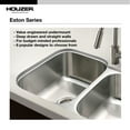 thumbnail image 3 of Houzer Eston 24 in Stainless Steel Undermount Single D Bowl Kitchen Sink with Strainer and Grid - STS-1400-C, 3 of 5