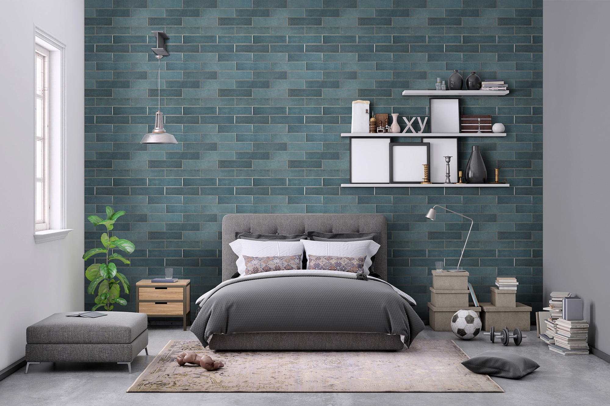 MSI Renzo Denim 3 in. x 12 in. Glossy Ceramic Wall Tile (5.5 sq. ft./Case)