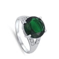 thumbnail image 4 of CHOOSE YOUR COLOR Sterling Silver Women's Simulated Emerald Ring Engagement Band 12mm Green CZ Female Size 10, 4 of 4