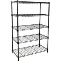 Simple Deluxe 5-Shelf Shelving Unit,Plug Version, 29.92" D x 13.98" W x 61.09" H, Black, 5 Tier