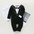 thumbnail image 2 of FNNMNNR Newborn Kids Baby Boy Formal Clothes Jumpsuit Romper Bodysuit Playsuit Outfits Black 12-18 Months, 2 of 7
