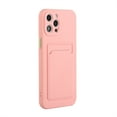 thumbnail image 4 of for iPhone 15 Pro Case with Credit Card Holder Slot TPU Soft Silicone Scratch-Resistant Slim Wallet Case Protective Cover for iPhone 15 Pro, Pink, 4 of 5