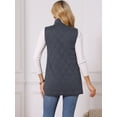 thumbnail image 5 of DARING DIVA Women's Stand Collar Sleeveless Puffy Jacket Lightweight Gilet M Dark Blue, 5 of 7