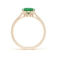 thumbnail image 2 of ANGARA Natural Oval Solitaire 1.5 ct Emerald Cocktail Ring in 14K Rose Gold for Women (Size-9x7mm) | May Birthstone, Birthday, Anniversary, Jewelry Gift for Women | Natural Emerald Ring, 2 of 9