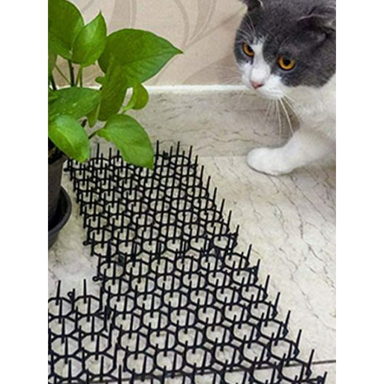Atopoler 12pcs Cat Scat Mat with 15 Ground Spikes and 20 Cable