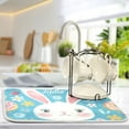 thumbnail image 5 of Hello Rabbit Face Dish Drying Mat 16x18 Absorbent Microfiber Draining Rack Pad for Kitchen Counter Sink, 5 of 8