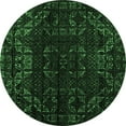 thumbnail image 1 of Ahgly Company Indoor Round Abstract Emerald Green Modern Area Rugs, 6' Round, 1 of 4