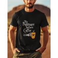 thumbnail image 1 of Camiseta de Halloween - Camiseta gráfica "Pesadilla antes del café" para hombre - 100 % algodón, transpirable y cómoda, estilo deportivo informal, manga corta, cuello redondo, diseño de calavera y mur, 1 of 6